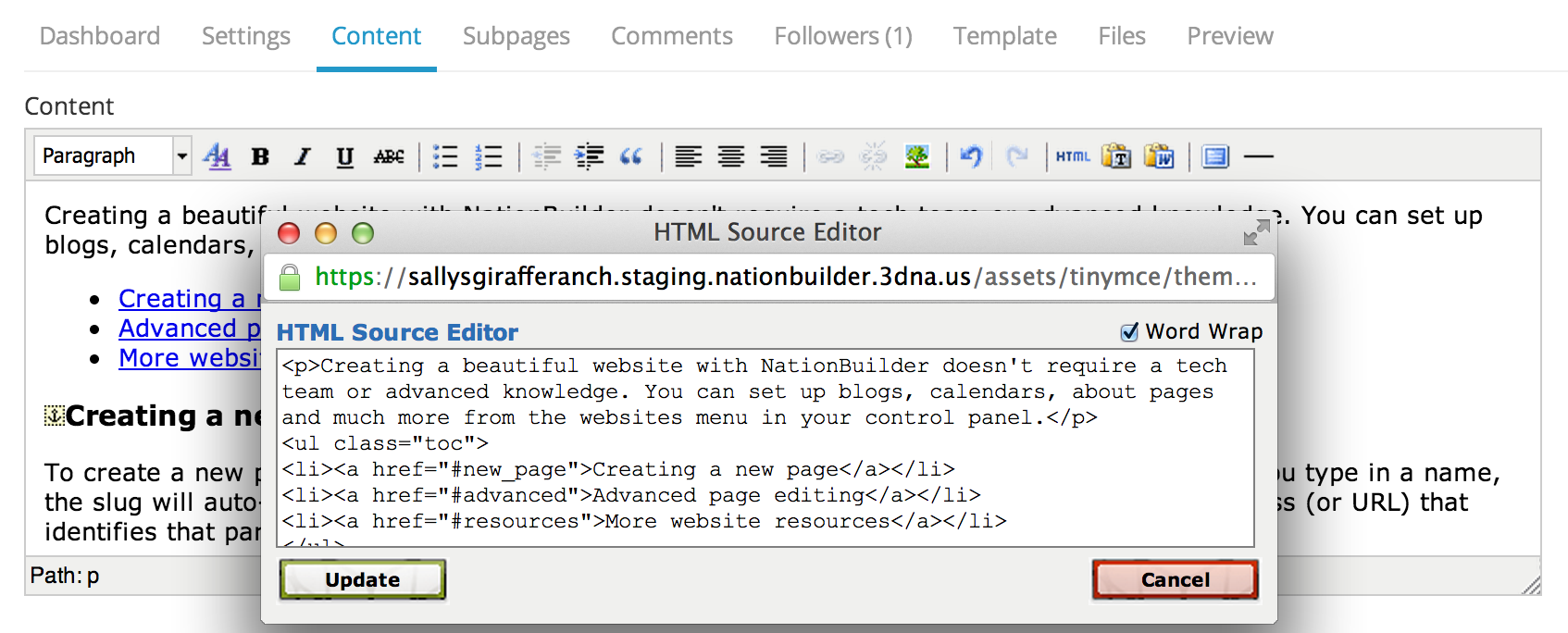 Basic HTML editor