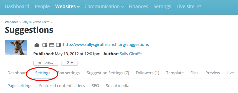 Page Settings