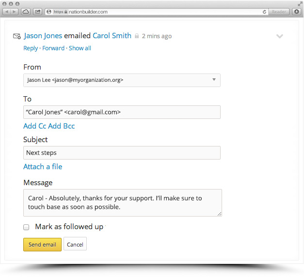 Fully integrated email Fully integrated email