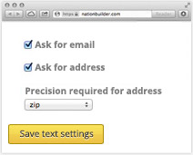Request ZIP & email address through text Request ZIP & email address through text