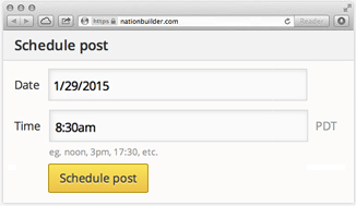 Schedule posts Schedule posts