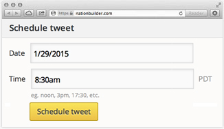 Schedule tweets Schedule tweets