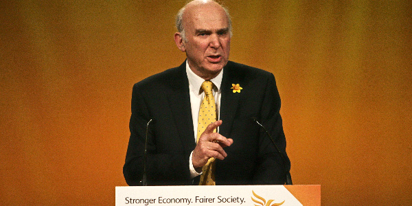Vince Cable speaking at conference