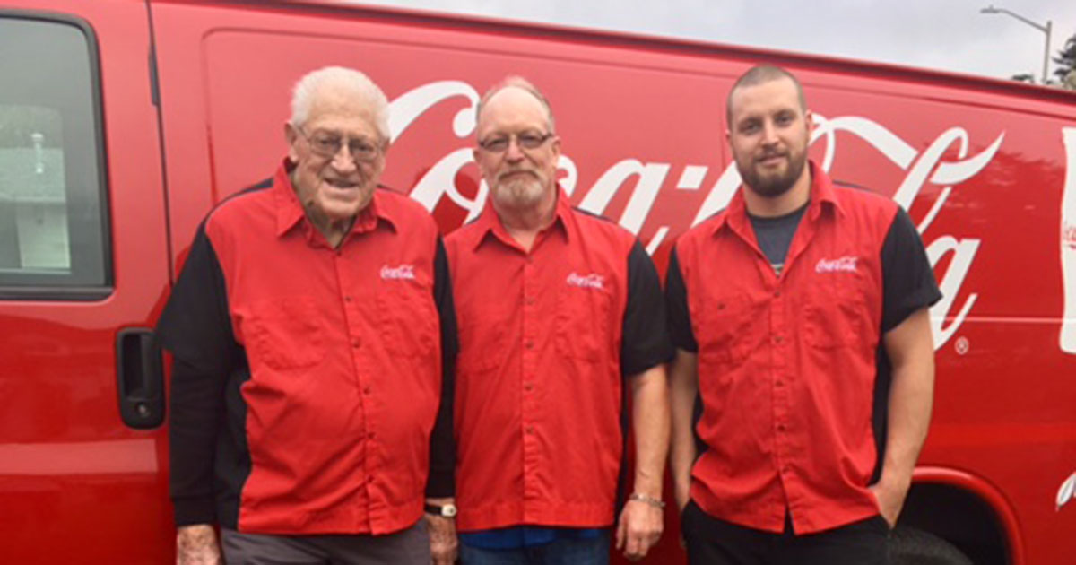 A family of Teamsters at Coke spanning three generations Image