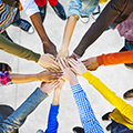 a circle of hands