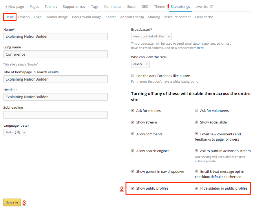 utilize public profiles nationbuilder