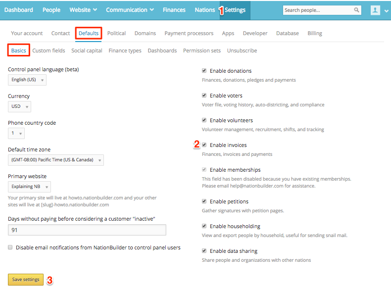 create invoices nationbuilder website invoice