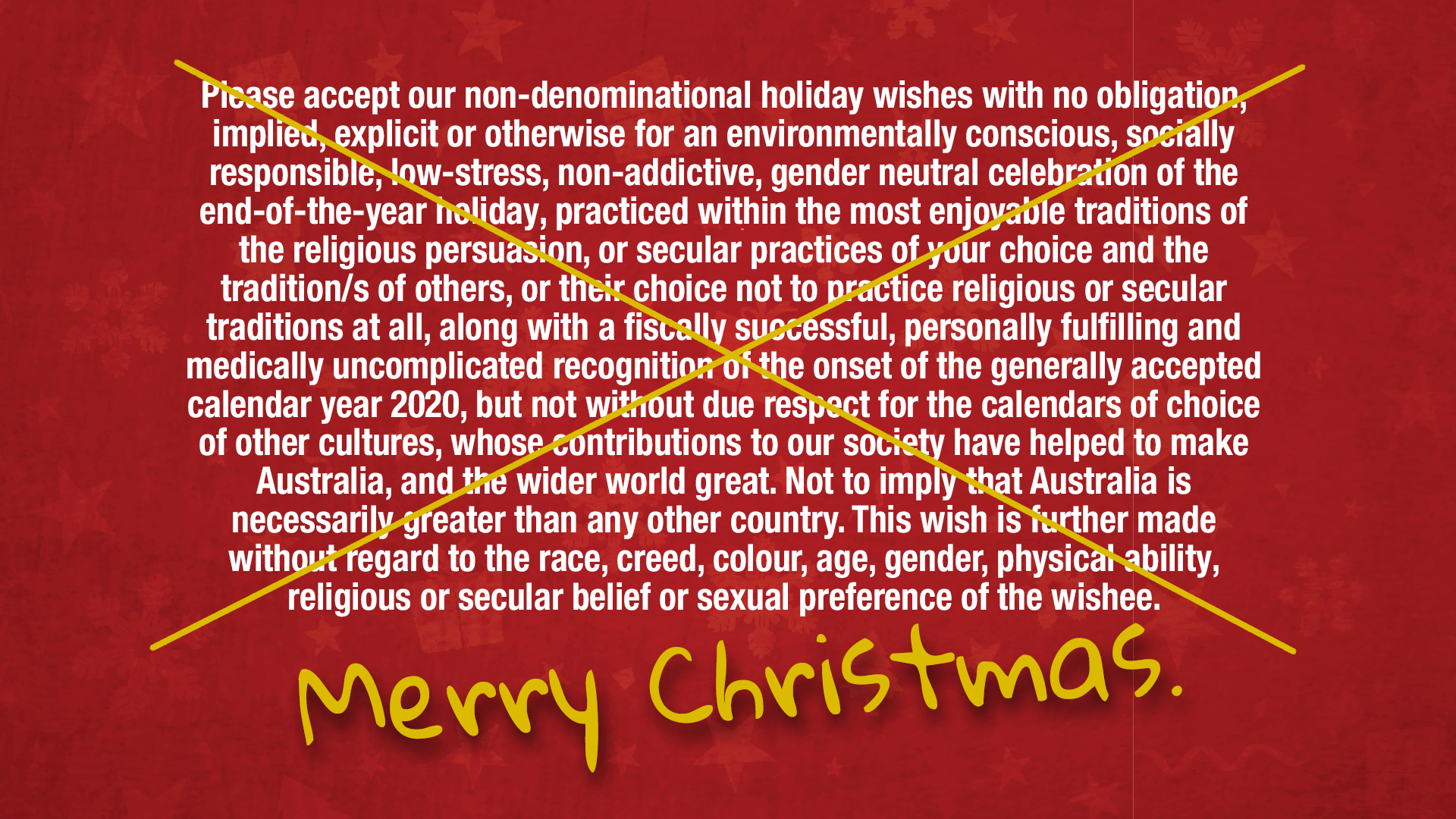 Woke left insist “Happy holidays” replace “Christmas” Advance Australia