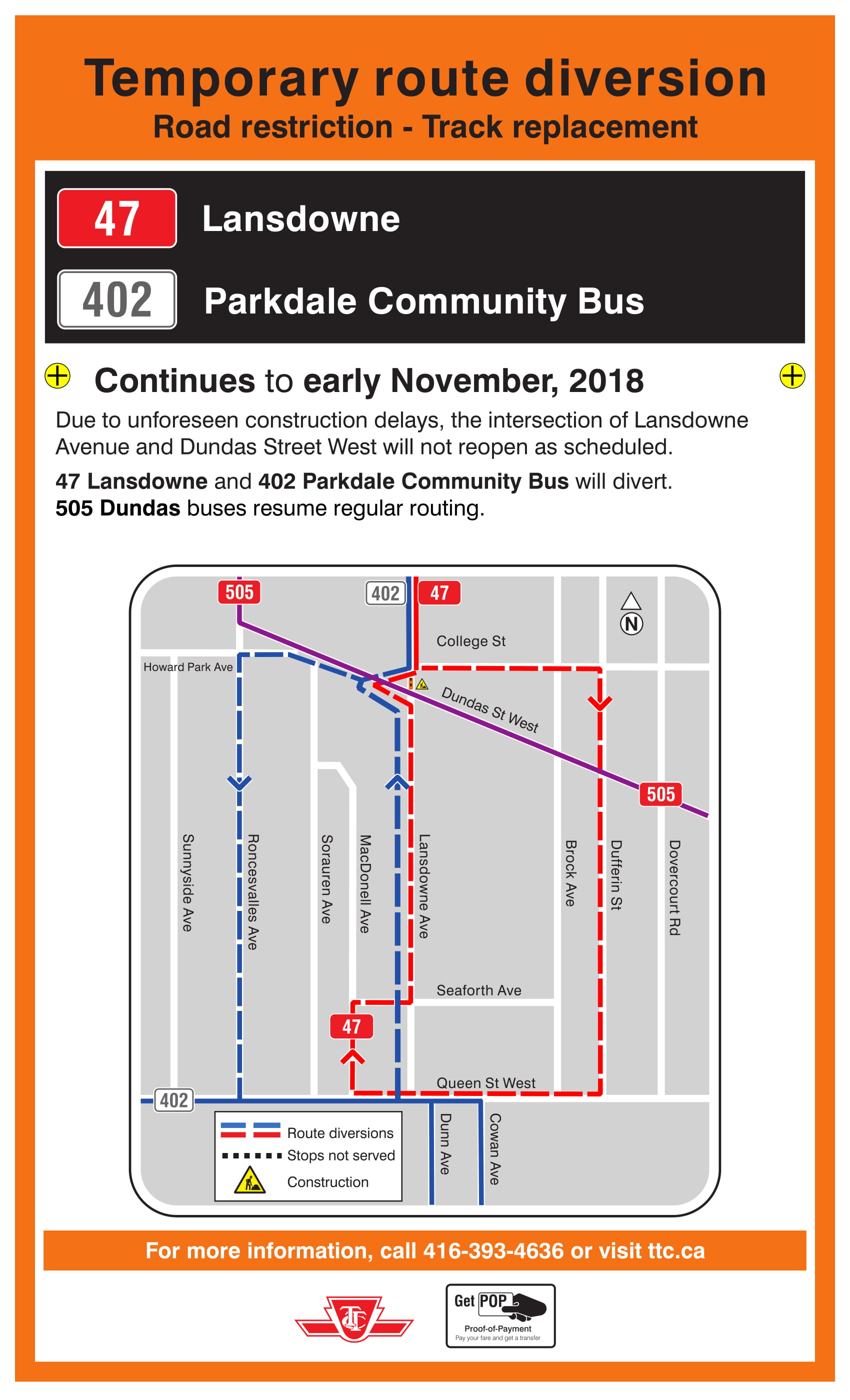 Please See The Revised Diversion Map Card Which The Ttc Will Be Posting Along The Route Please See The Revised Diversion Map Card Which The Ttc Will Be Posting Along The Route