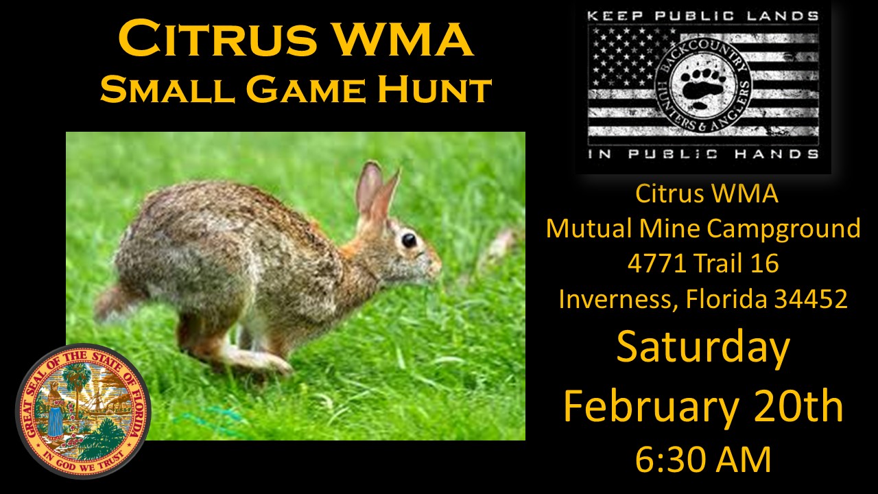 Citrus WMA Small Game Hunt Backcountry Hunters and Anglers