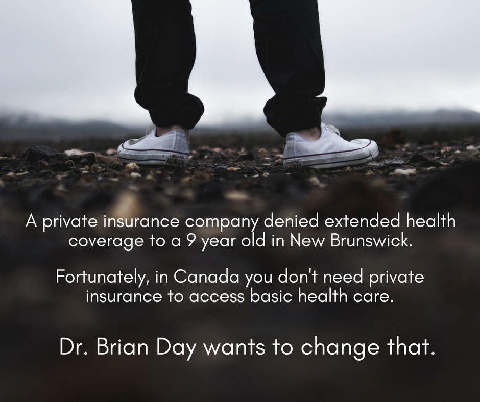 A nine year old was denied extended health coverage by a private
insurance company.