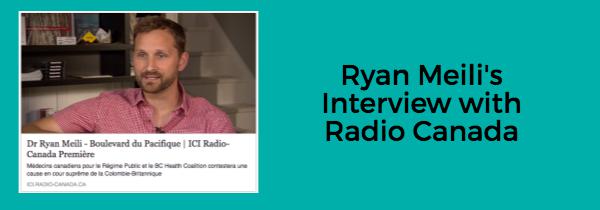 Ryan Meili on Radio Canada Ryan Meili on Radio Canada