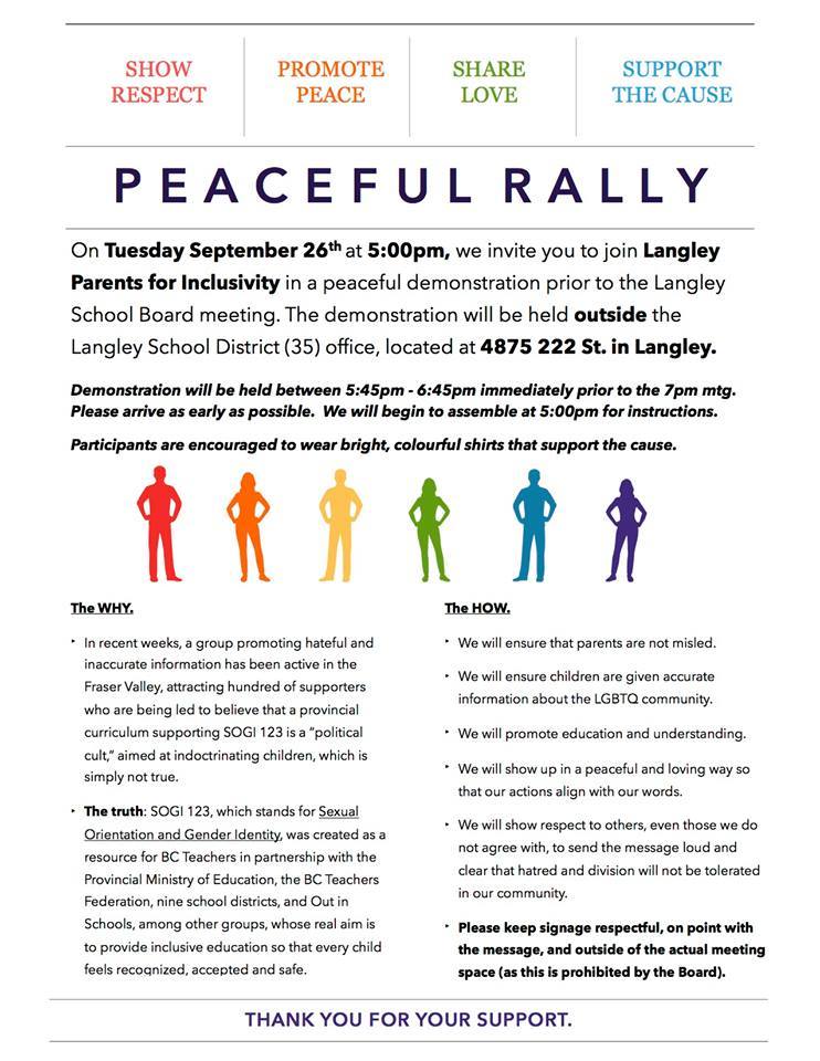 Religious conservatives vs SOGI education in Langley - British Columbia ...