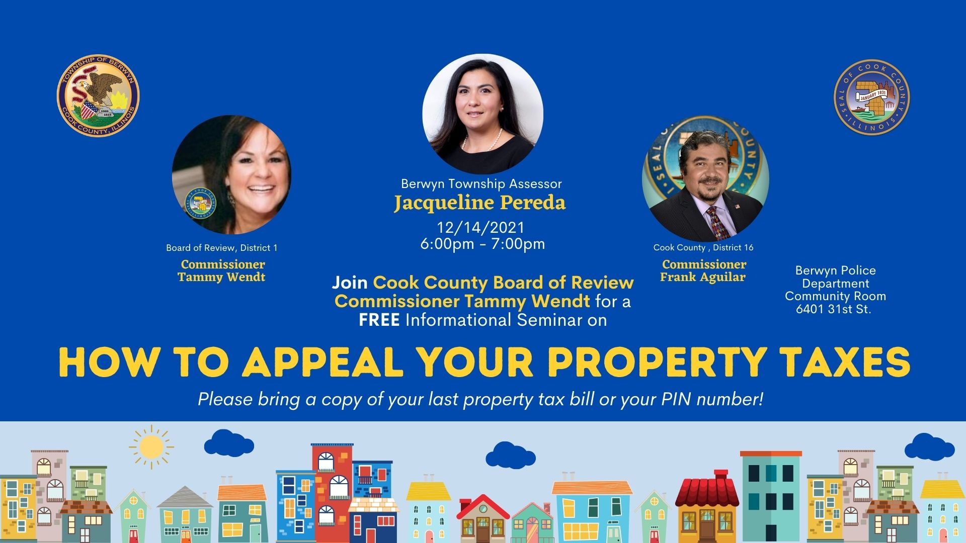 INFORMATIONAL SEMINAR ON HOW TO APPEAL YOUR PROPERTY TAXES ON DECEMBER