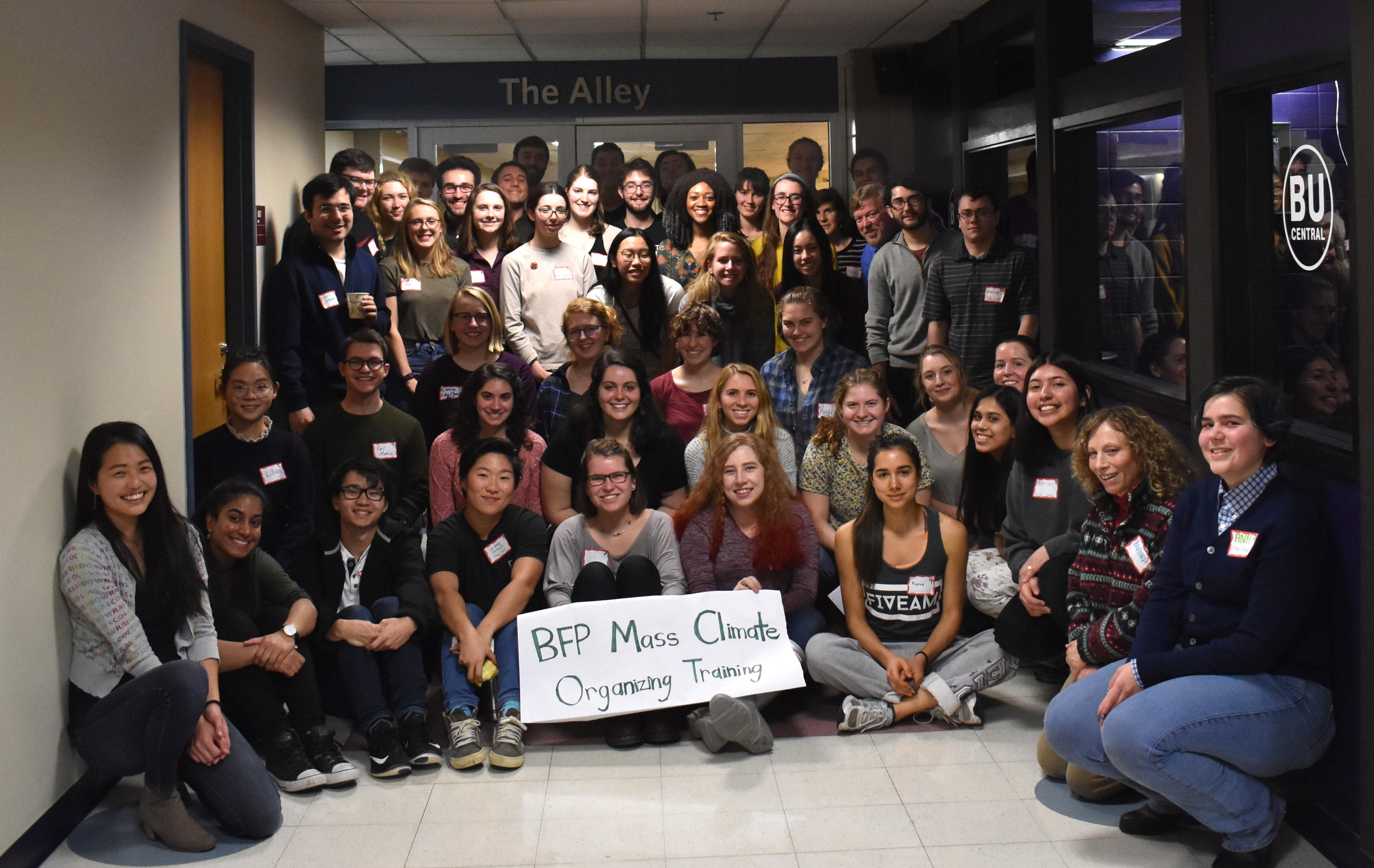 Group photo of all attendees from BFP’s Spring 2018 Mass Climate Organizing Training.