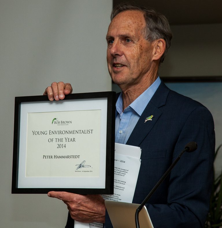 Bob with Peter's award