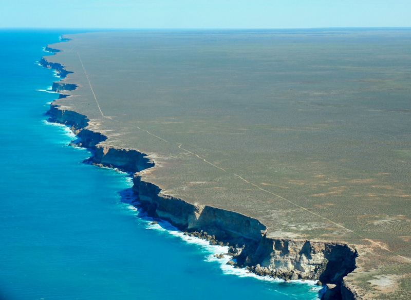 The Bunda Cliffs of the Nullarbor Plain west of Ceduna