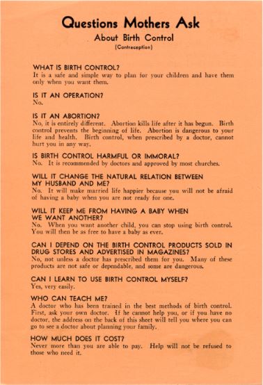 Planned Parenthood a retourné sa veste, une de ses anciennes brochures ...