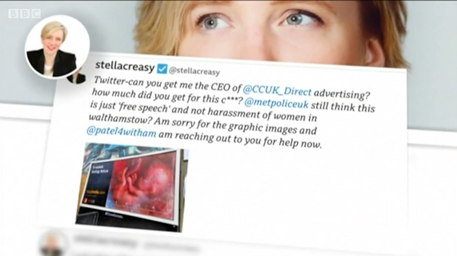 BBC London News - MP Stella Creasy Demands Billboards Come Down