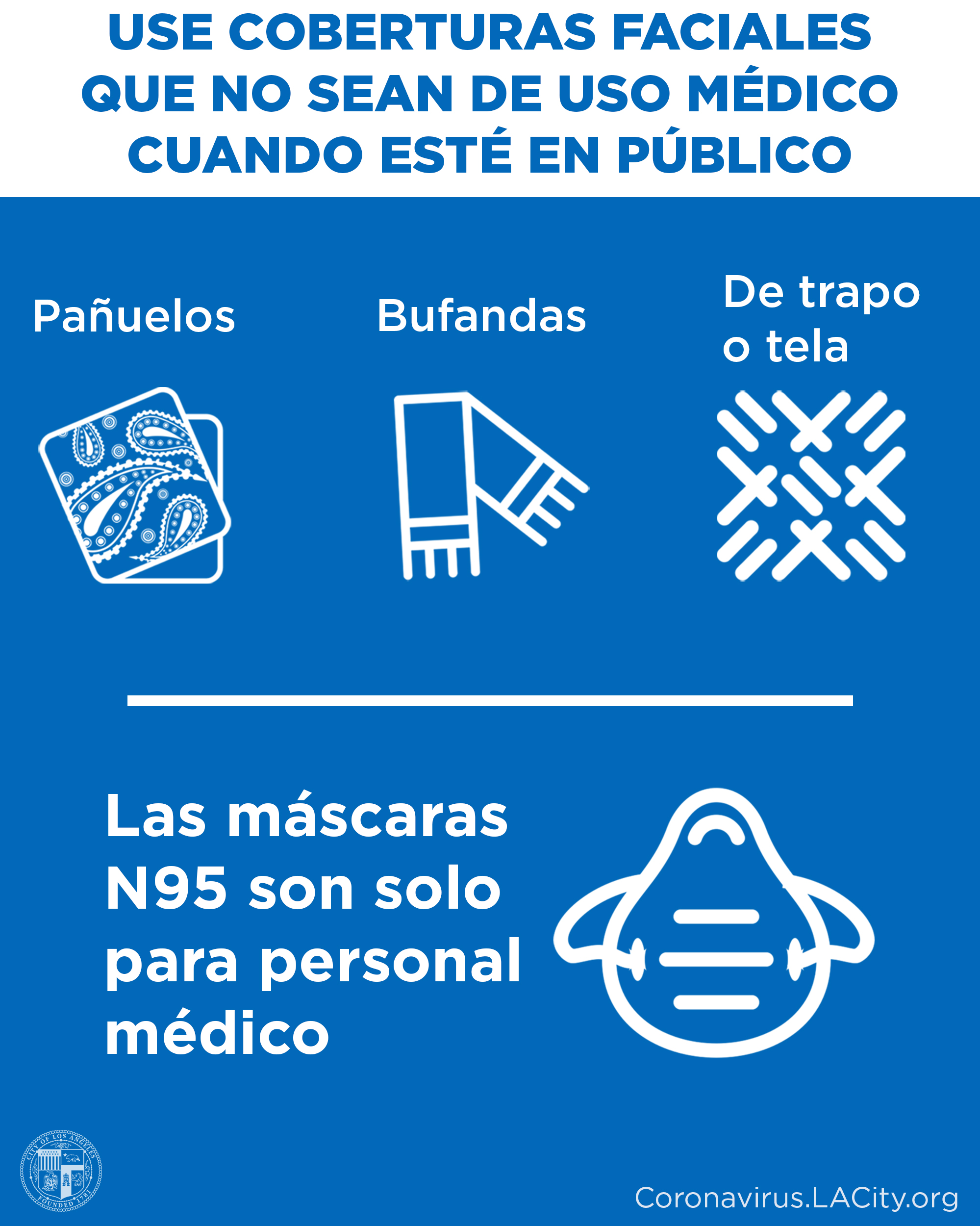 Use Non-Surgical Face Masks - Spanish