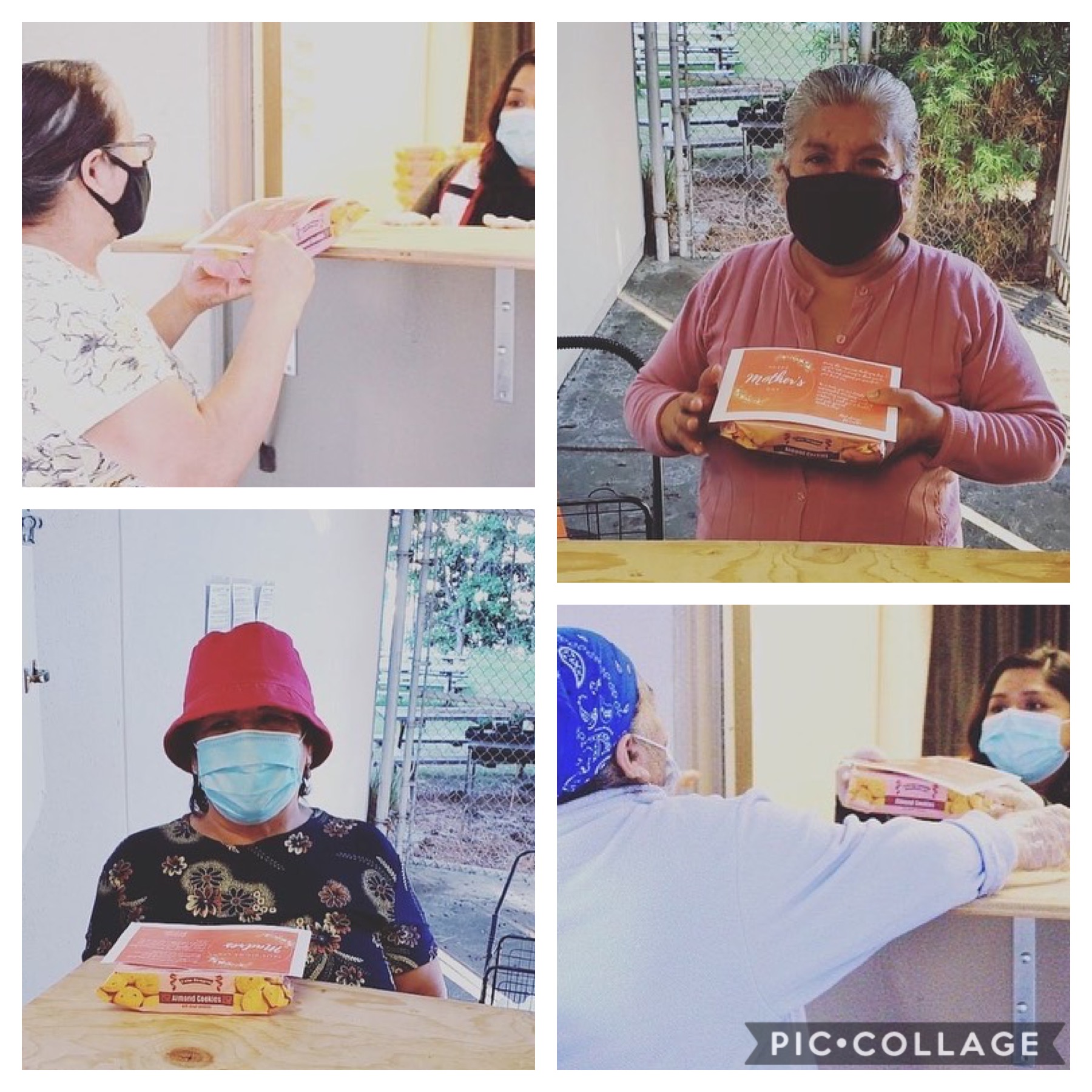 Red Shield in Pico Union Senior receive Mother's Day Cookies 5-8-2020 COLLAGE 1