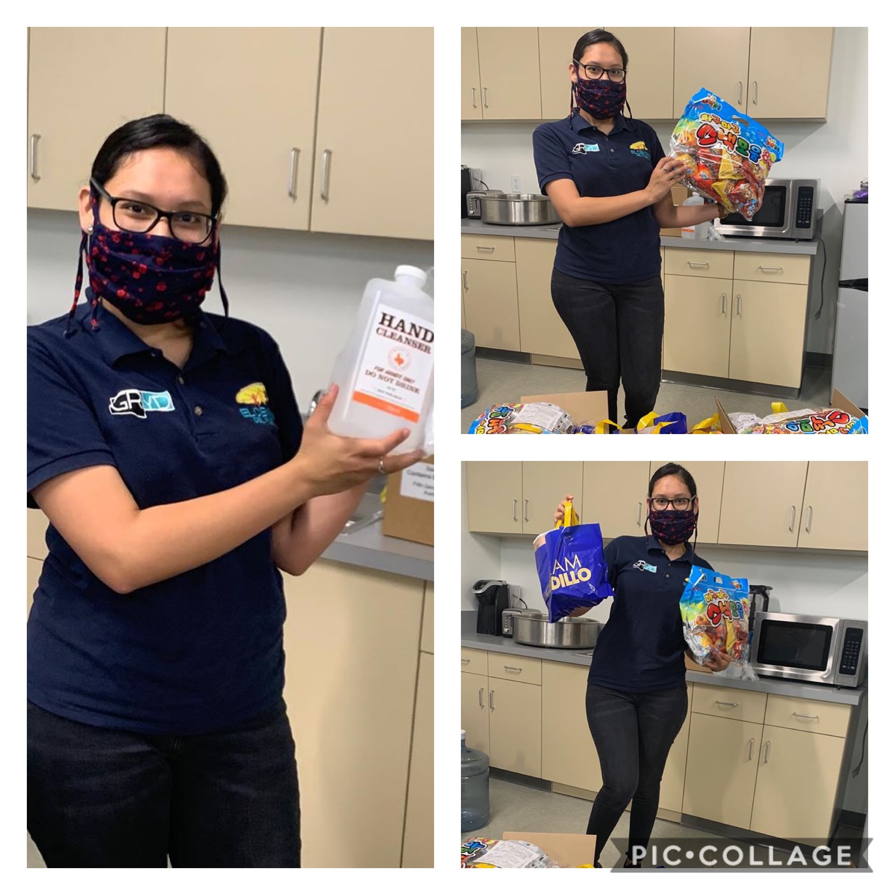 El Centro Del Pueblo receives Father’s Day gift bags hand sanitizer for the families they serve 6-17-2020 COLLAGE
