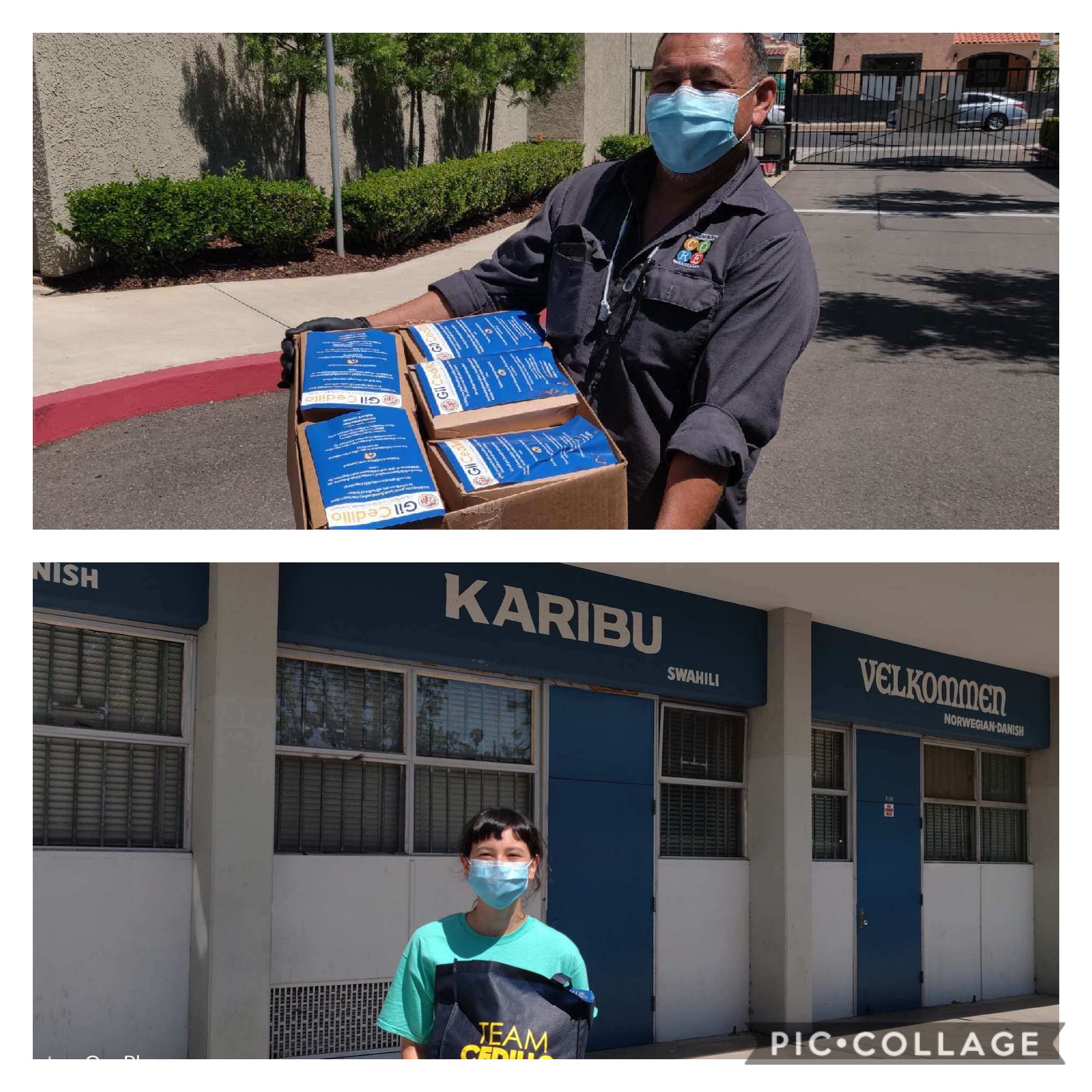 Otoño Restaurant and Groceries delivered to Franklin High Highland Park to Tres Lomas seniors COLLAGE