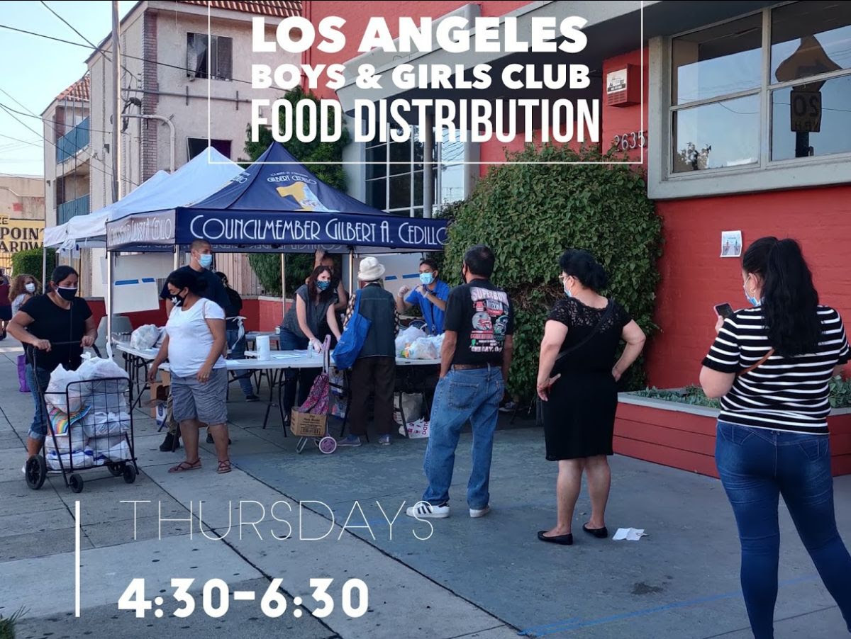 Los Angeles Boy's and Girl's Club Food Distribution Thursdays 4.30-6.30