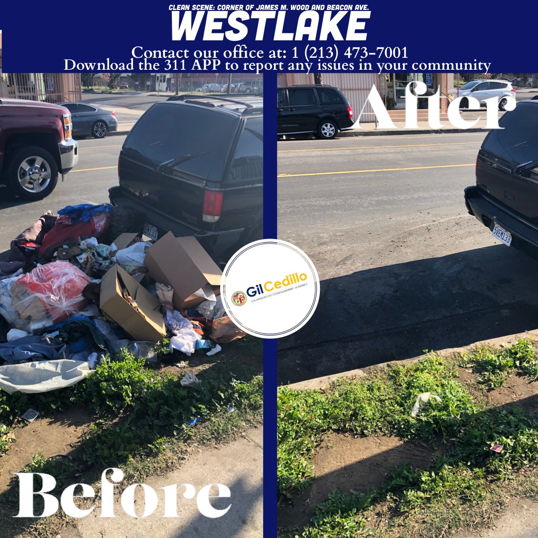 Team Cedillo’s Strike Team is in full force today, Corner of James M. Wood and Beacon Ave. Westlake 3-18-2021