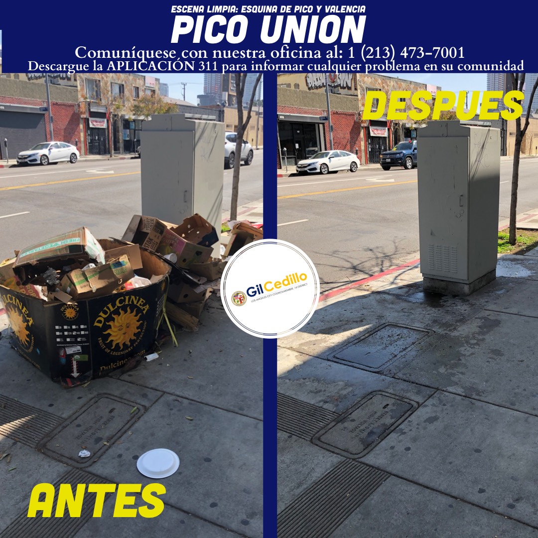 SPANISH Team Cedillo’s Strike Team is in full force today, Corner of Pico and Valencia 3-17-2021