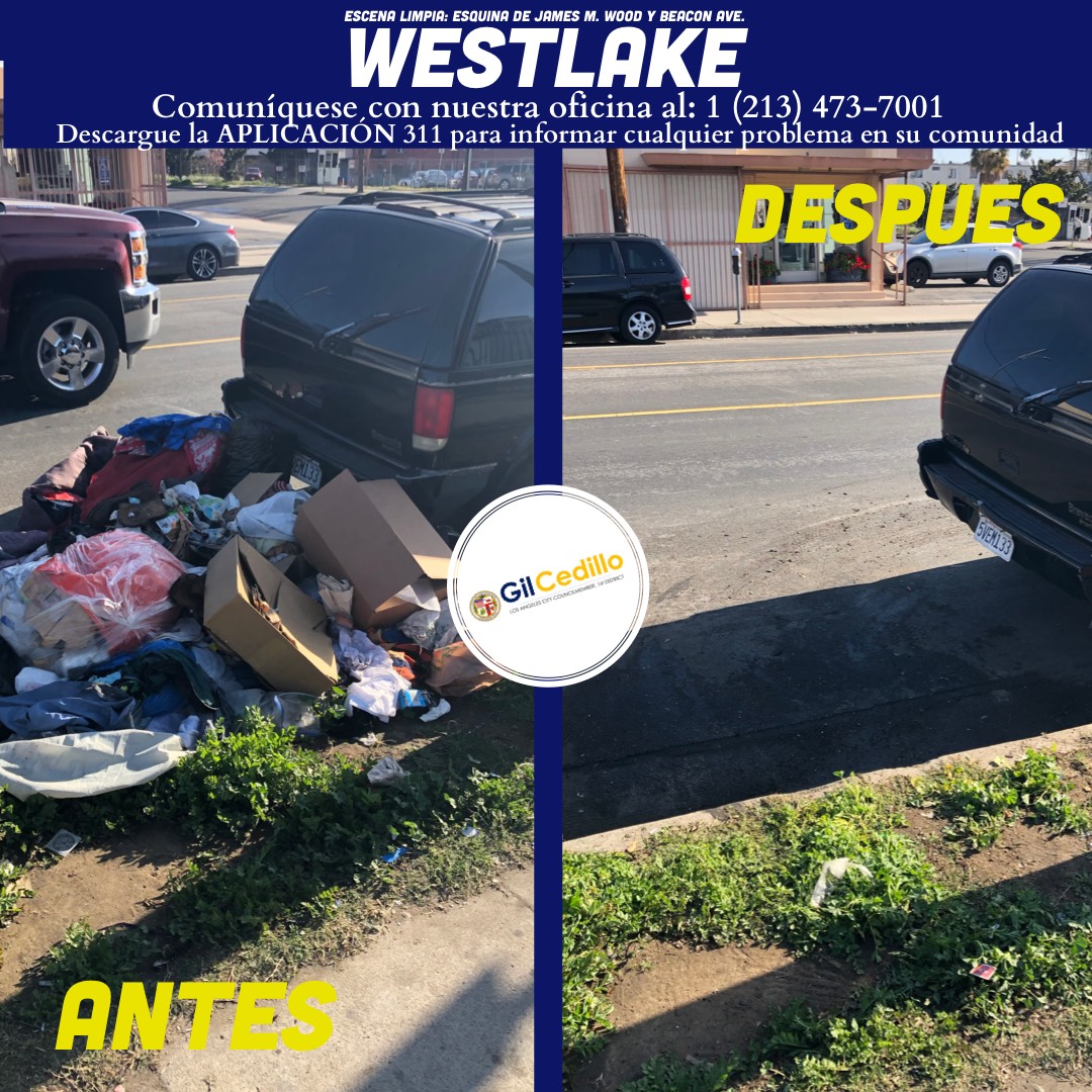 Spanish Team Cedillo’s Strike Team is in full force today, Corner of James M. Wood and Beacon Ave. Westlake 3-18-2021