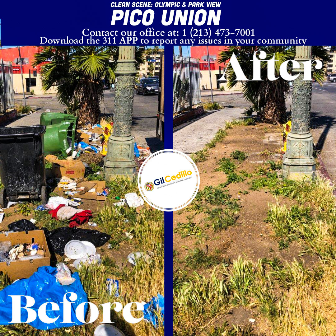 Team Cedillo’s Strike Team is in full force today, corner of Olympic & Park View in Pico Union 4-30-2021