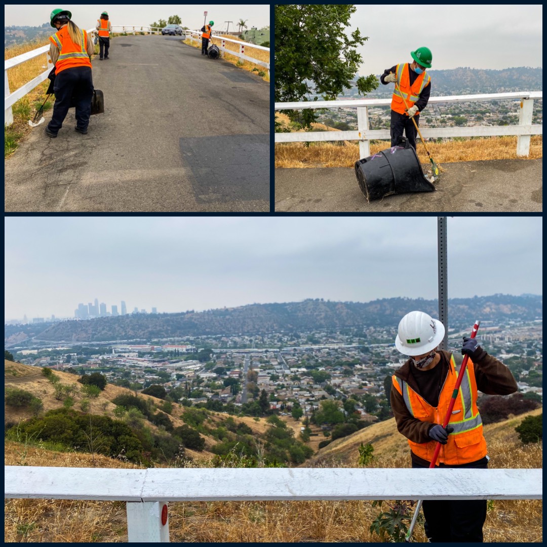 Councilmember Gil Cedillo's Strike Team cleaning the area of Kite Hill in Mt Washington 5-14-2021