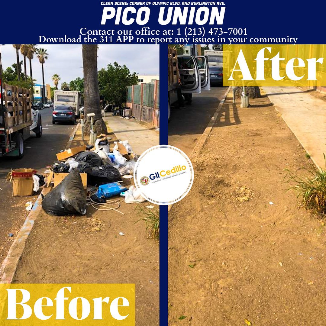 Team Cedillo’s Strike Team at the corner of Olympic Blvd. and Burlington Ave. in Pico Union 5-19-2021