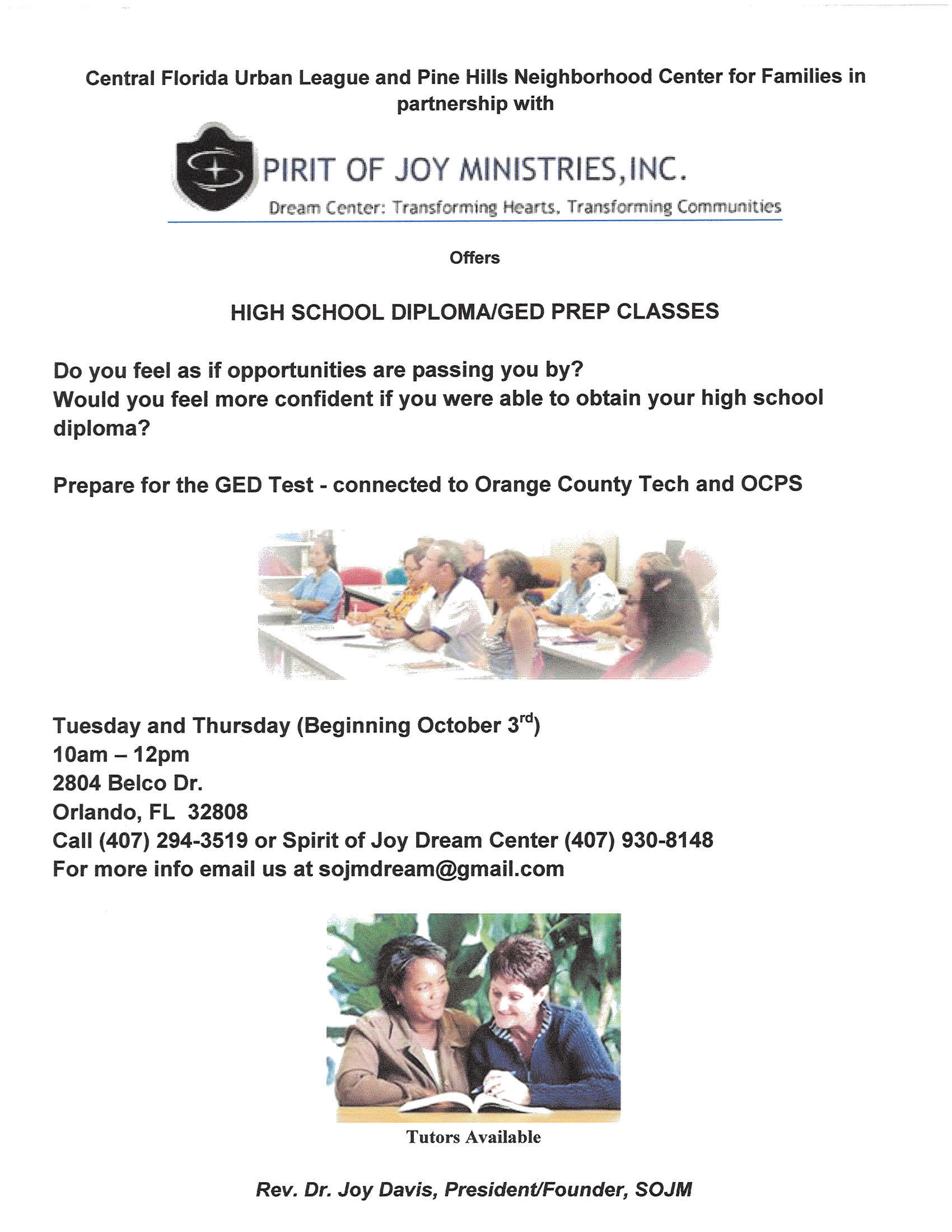 Cful to offer ged classes central florida urban league
