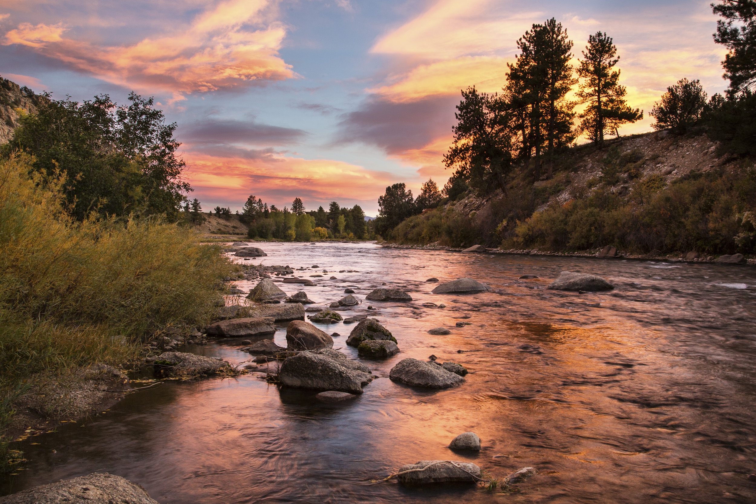 Sunset on the Arkansas River