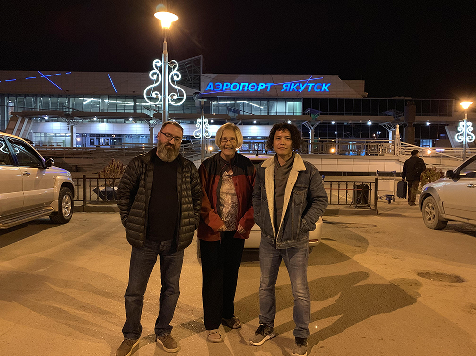 Rotarian hosts in Yakutsk. Alexi and Yvegeny with Ann Photo by Ann Wright Rotarian hosts in Yakutsk. Alexi and Yvegeny with Ann Photo by Ann Wright