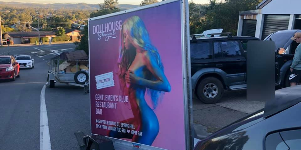 Strip Club ignores concerns re public porn advertising and kids
