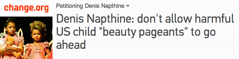 Take Action against Child Beauty Pageants