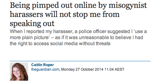 Being pimped out online by misogynist harassers will not stop me from speaking out
