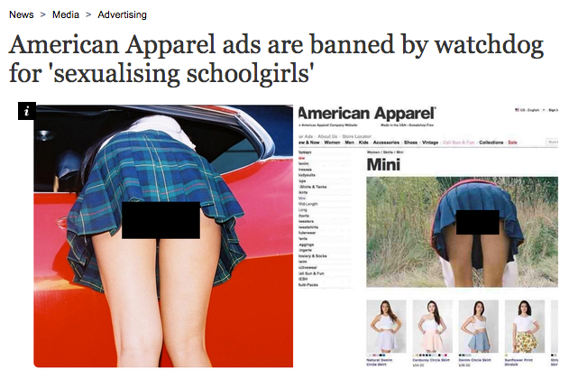 UK Ad Watchdog bans American Apparel Ads