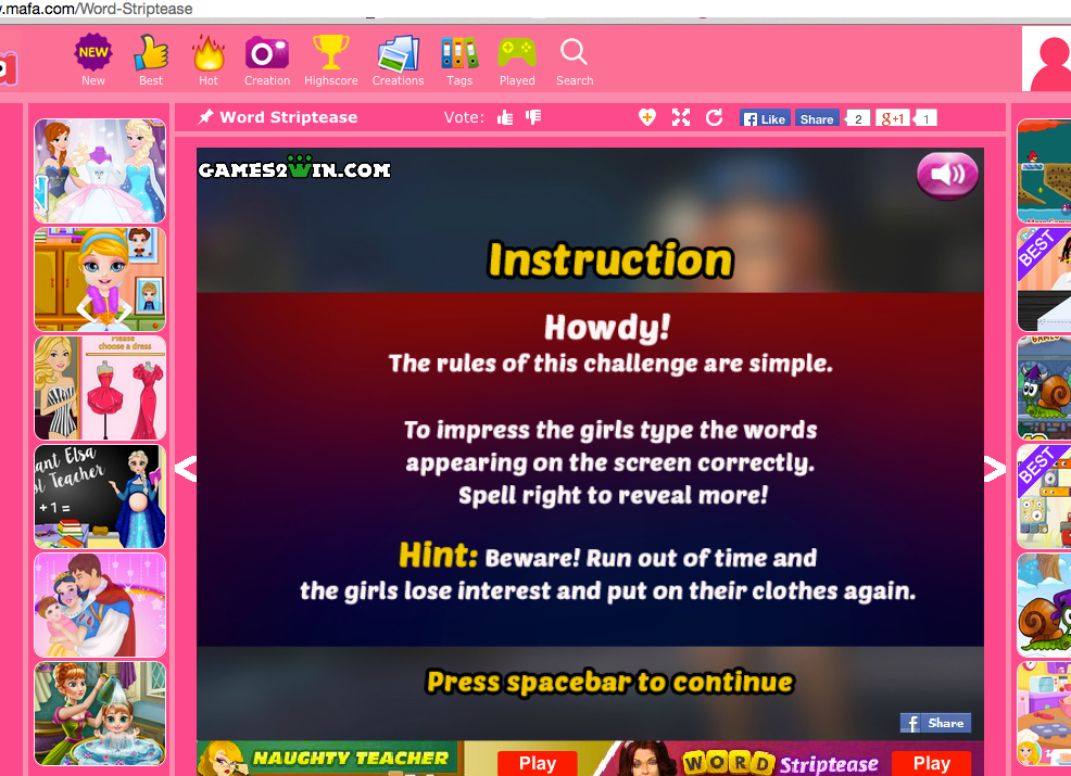 Mafa girls games site "Word Strip Tease" Collective Shout