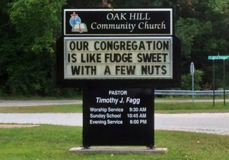 our congregation is like fudge, sweet with a few nuts