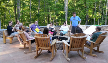small group discussion at Caraway