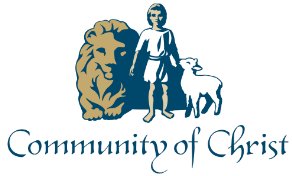 Community of Christ logo with image of lion, sheep