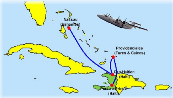 map showing Haiti, Cuba, etc.
