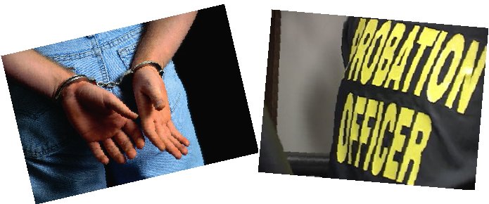 photo of someone under arrest, and photo of probation officer