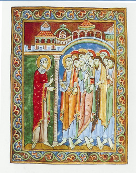 icon of Mary telling the disciples about the resurrection