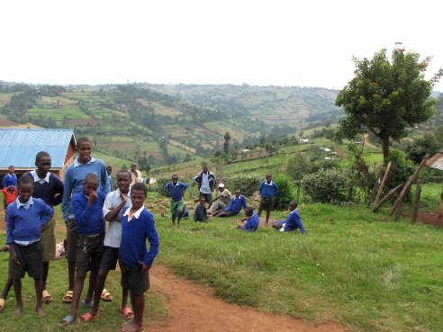 children outside orphanage