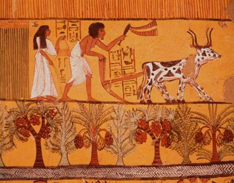 Egyptian artwork depicting palm trees